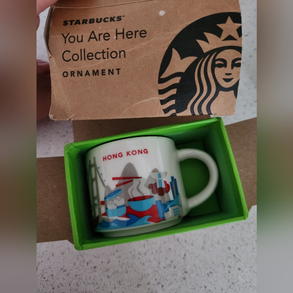 Hong Kong Starbucks You Are Here Series Ceramic Demitasse Ornament Mug, 2 Oz NIB - Picture 3 of 4